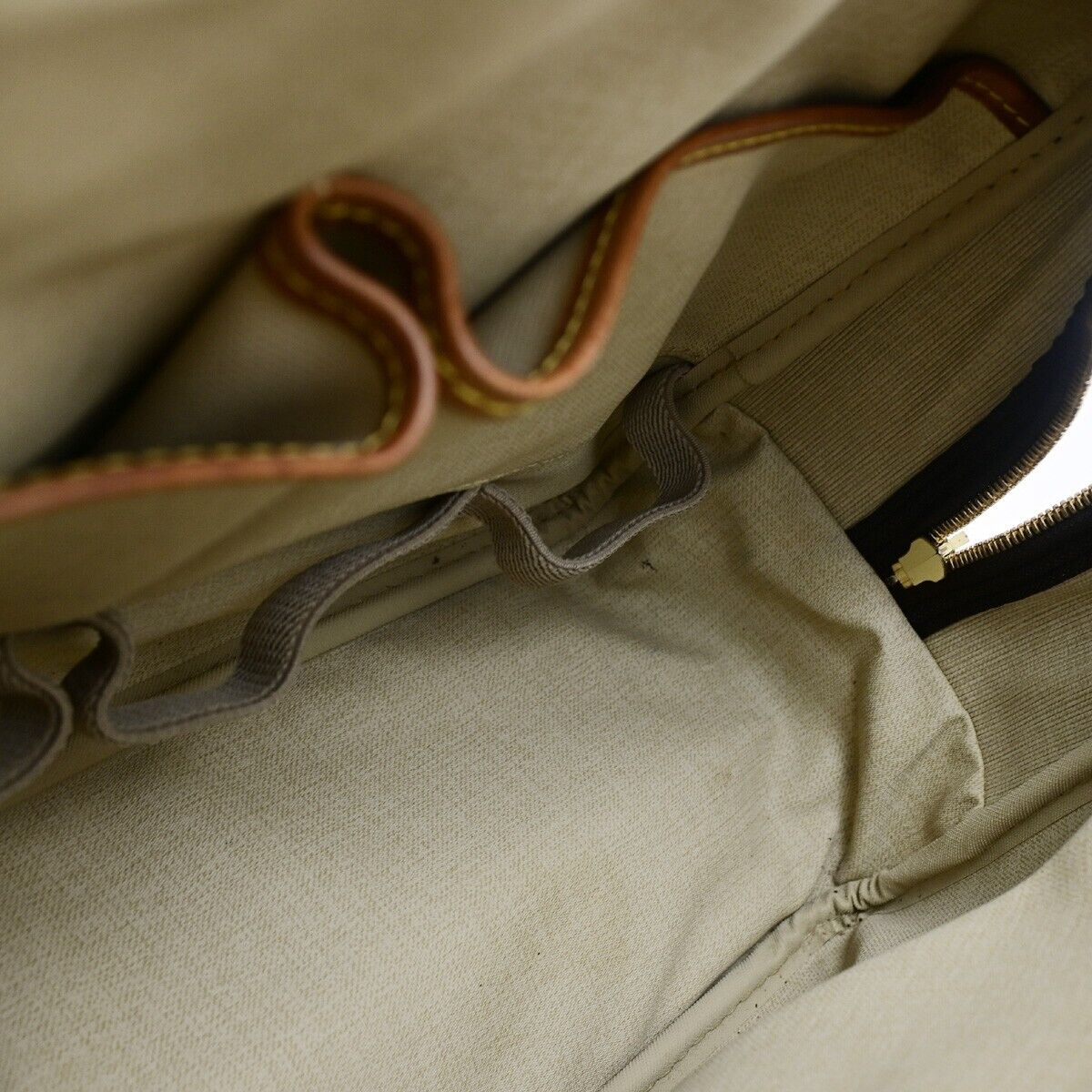 LOUIS VUITTON LV Logo Deauville Hand Bag Monogram Leather Brown M47270 37FB206