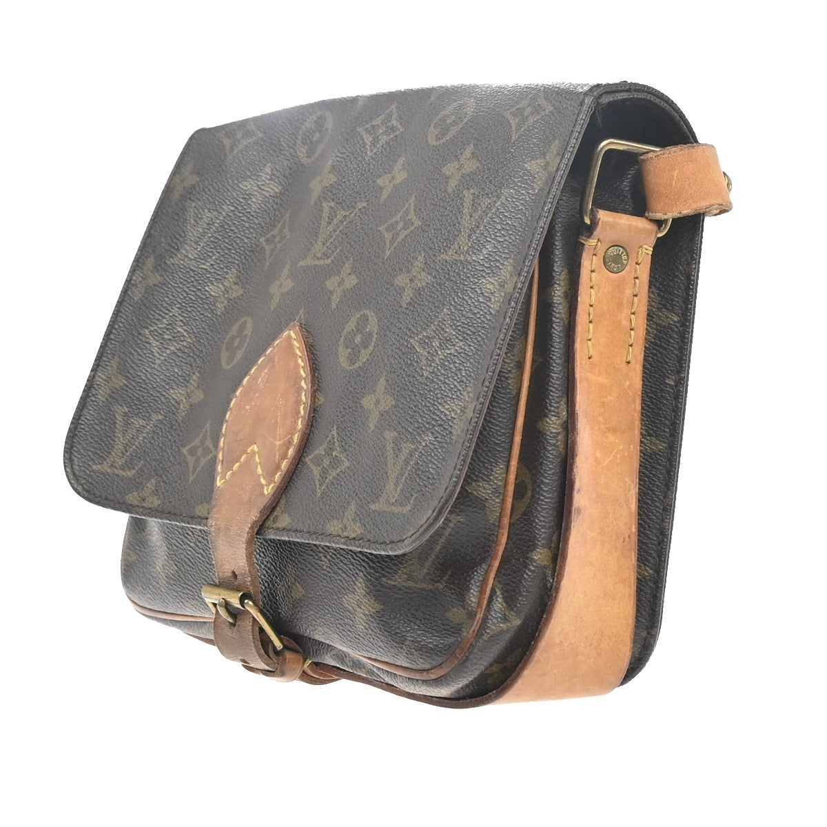 LOUIS VUITTON Cartouchiere MM Shoulder Bag Monogram Leather Brown M51253 31KC706