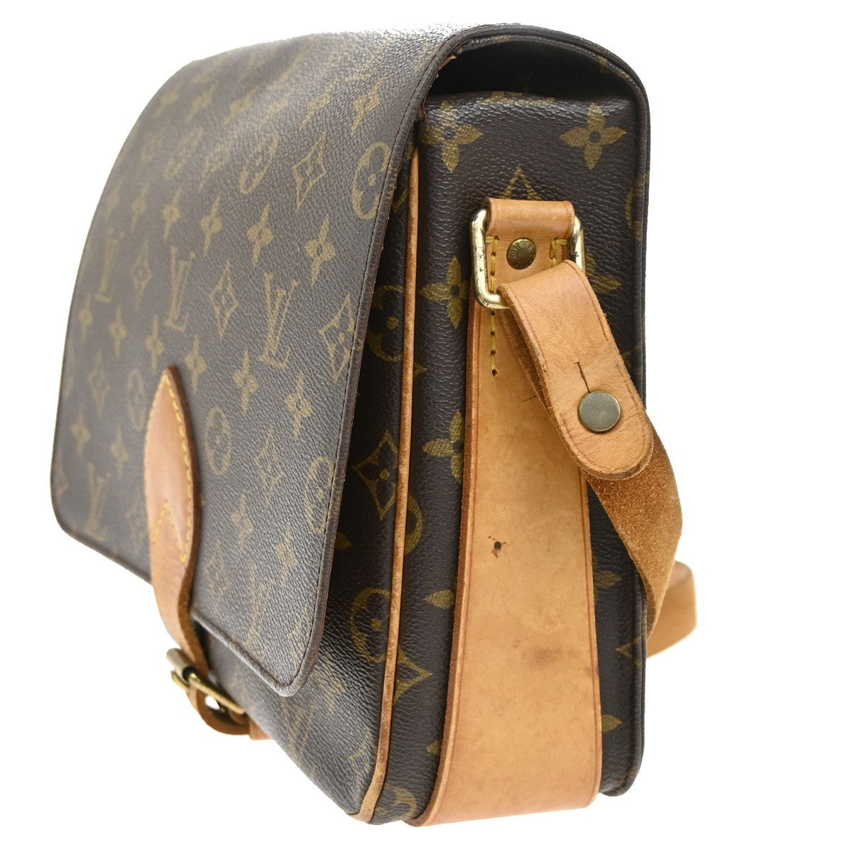 LOUIS VUITTON Cartouchiere GM Shoulder Bag Monogram Leather Brown M51252 35EF926