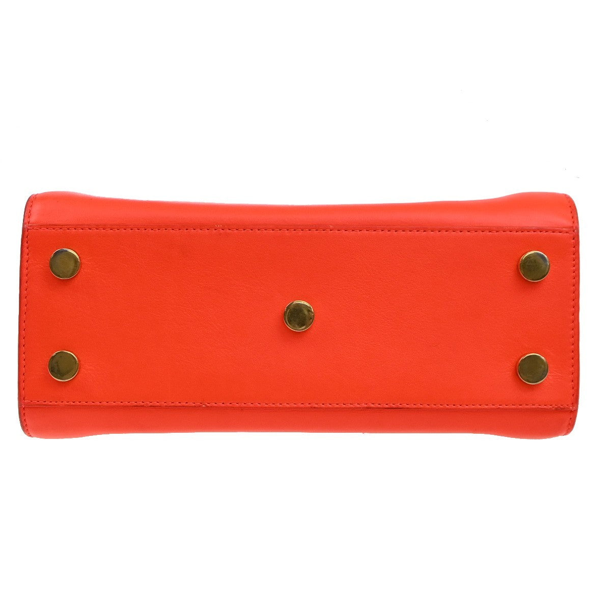 SAINT LAURENT 2 Way Sac de Jour Shoulder Hand Bag Leather Neon Red Italy 10EG144