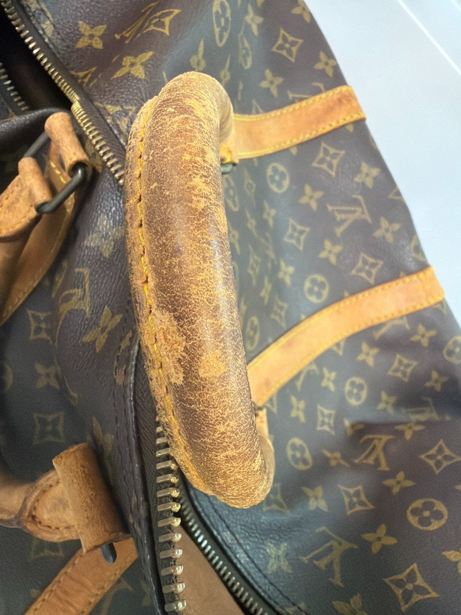 LOUIS VUITTON Keepall 55 Travel Hand Bag Monogram Leather Brown M41424 35YJ255