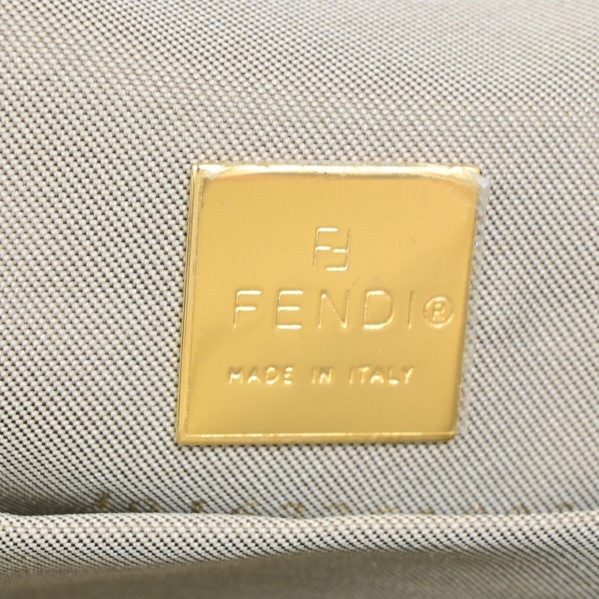 FENDI Logo Zucca Pattern Hand Shoulder Bag Patent Leather orange Gold 87SH936
