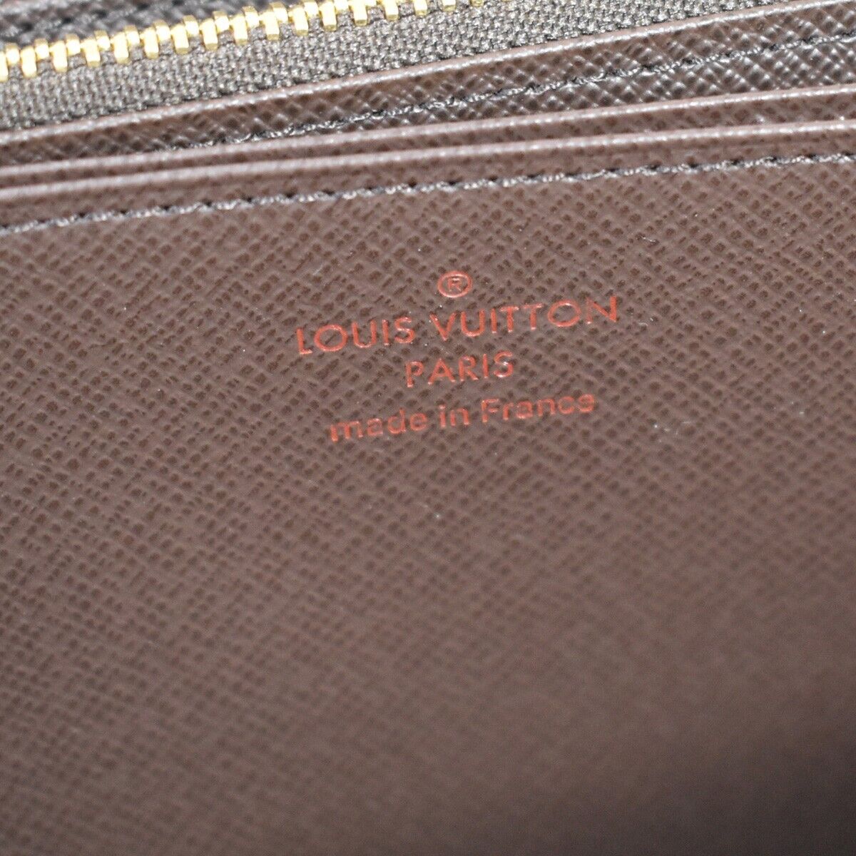 LOUIS VUITTON Zippy Wallet Long Bifold Purse Damier Leather Brown N60015 58RH687