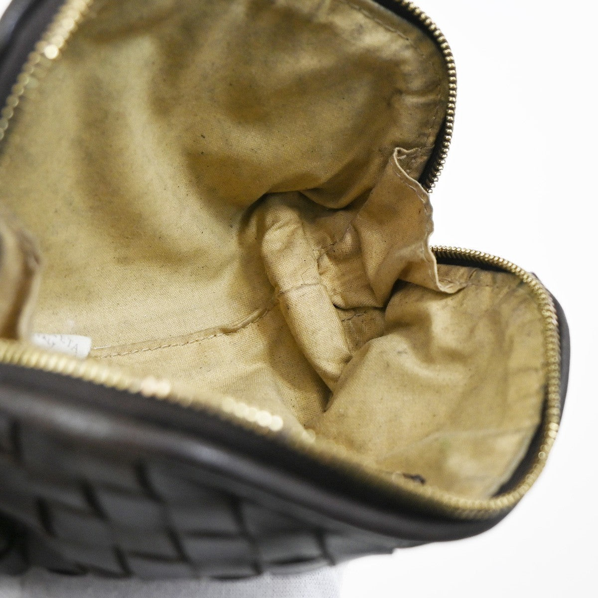 BOTTEGA VENETA Intrecciato Mini Pouch Bag Leather Brown 02EG079