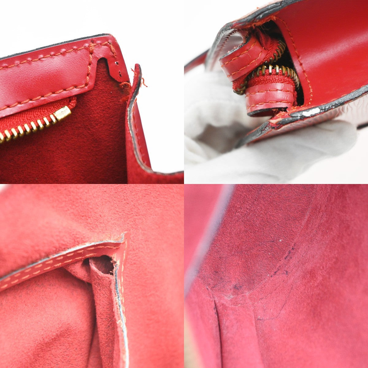 LOUIS VUITTON LV Saint Jacques PM Hand Bag Epi Leather Red France M52277 86YJ145
