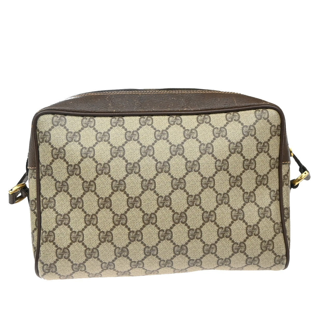 GUCCI Logo GG Pattern Sherry Shoulder Bag PVC Leather Brown Italy 65KP455