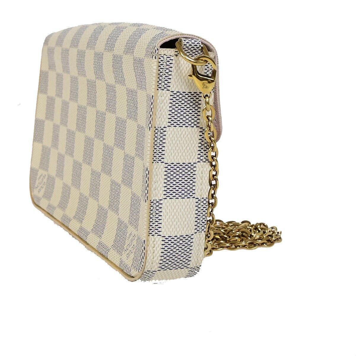 LOUIS VUITTON Felicie Pochette Chain Shoulder Bag Damier Azur WE N63106 99FB120