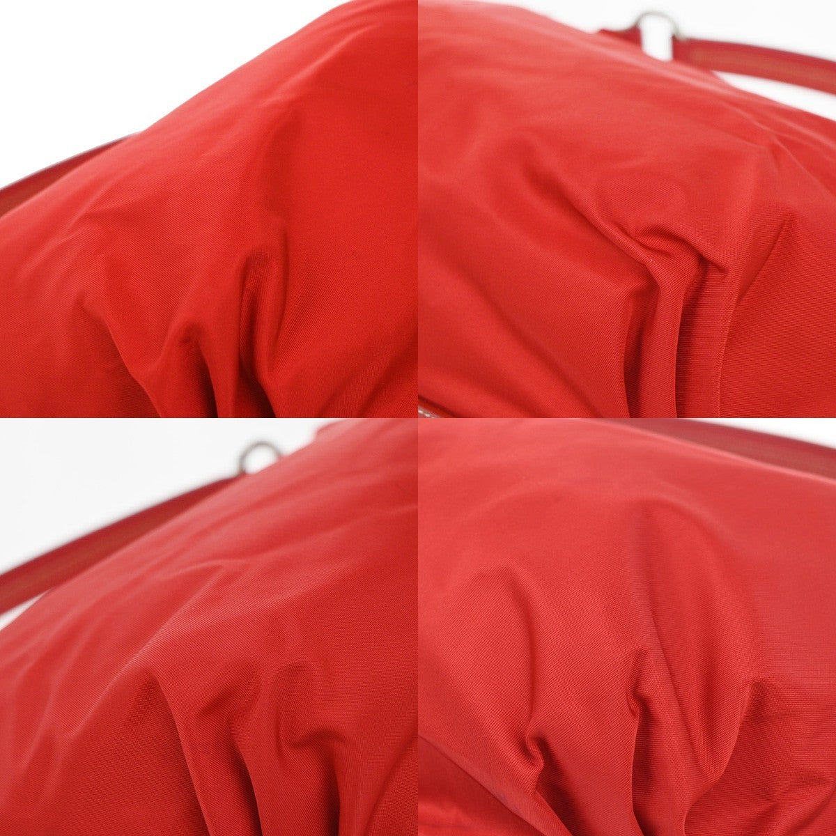 PRADA MILANO Logo Tessuto Hobo Shoulder Hand Bag Nylon Leather Red 70EG354