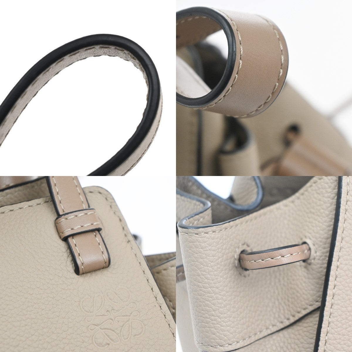 LOEWE Hammock Drawstring Mini 2way Shoulder Hand Bag Leather BE GHW 686RL946
