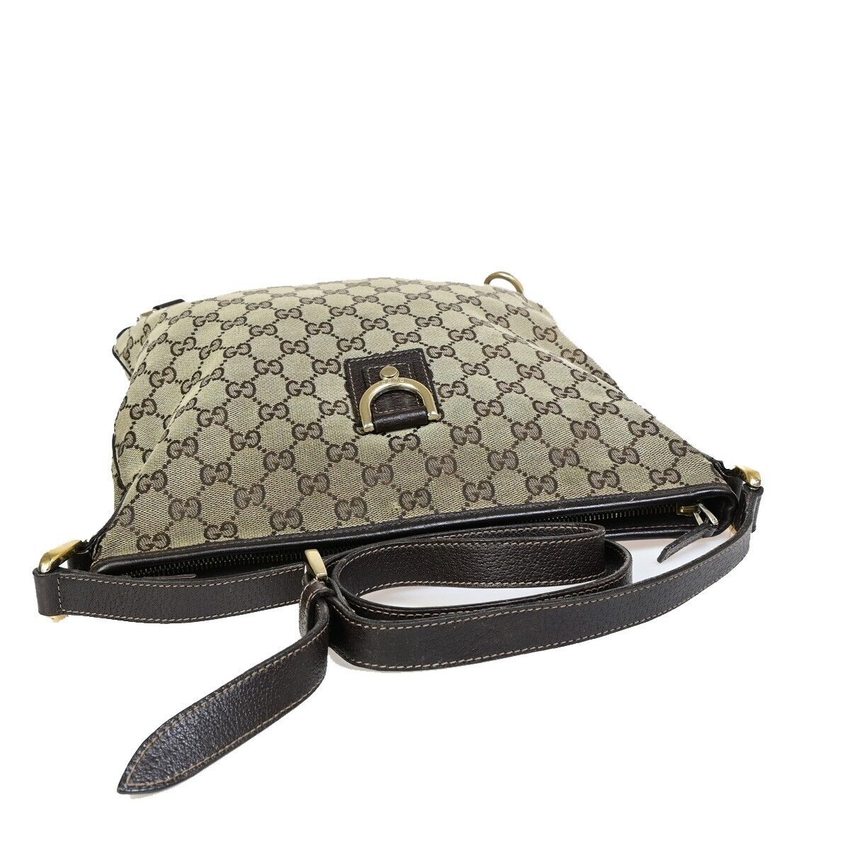 GUCCI Logo Abbey GG Pattern Crossbody Shoulder Bag Canvas Leather Brown 05EB591