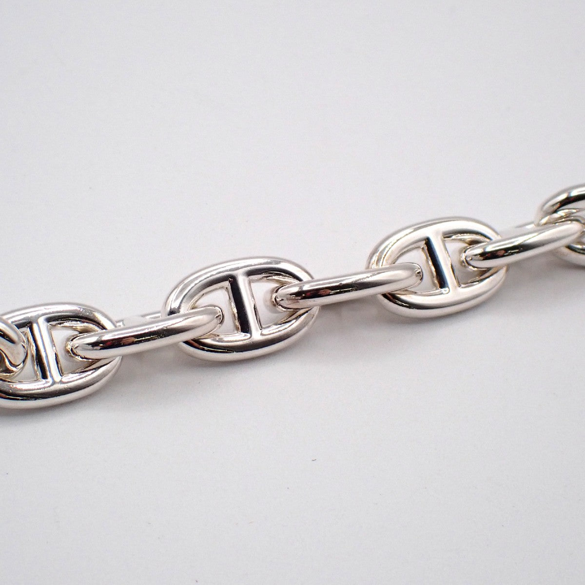 HERMES Logo Chaine D'ancre MM Chain Bracelet  14 Link Silver Ag925 363LC609