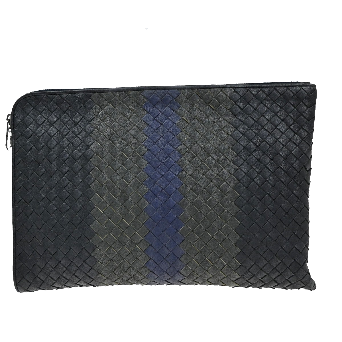 BOTTEGA VENETA Logo Intrecciato Clutch Hand Bag Leather Black BE KI 35YH811