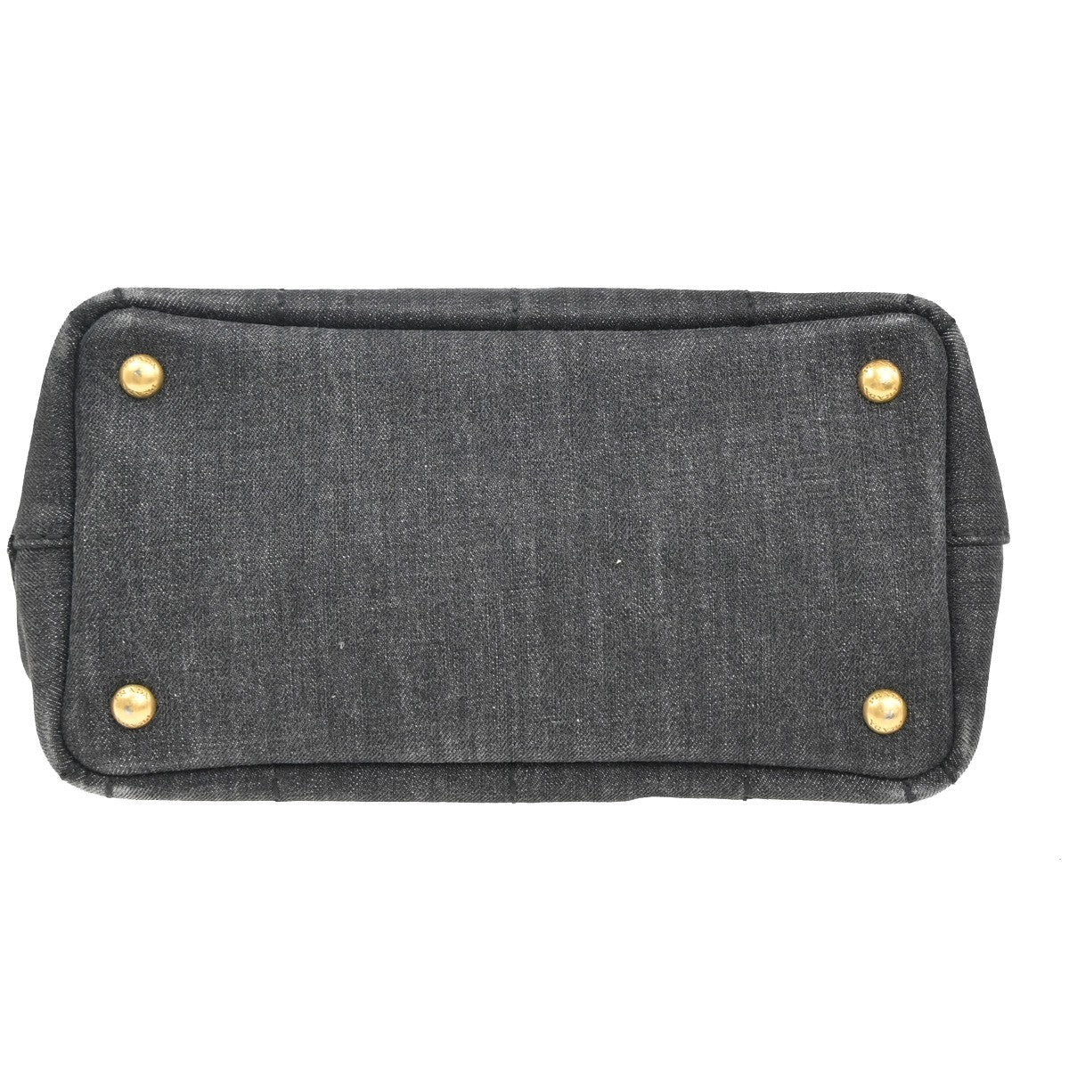 PRADA Logo Canapa 2Way Shoulder Hand Bag Canvas Leather Black GHW 77KP370