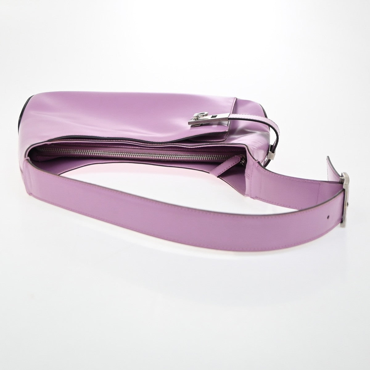 SALVATORE FERRAGAMO Gancini Hobo Shoulder Bag Leather Purple SHW Italy 62ZA306