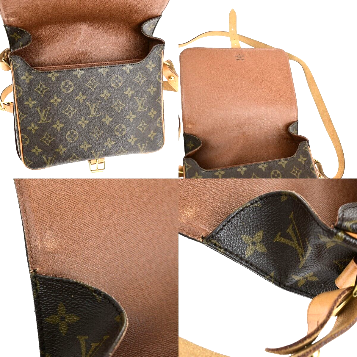 LOUIS VUITTON Cartouchiere GM Shoulder Bag Monogram Leather Brown M51252 75EB332
