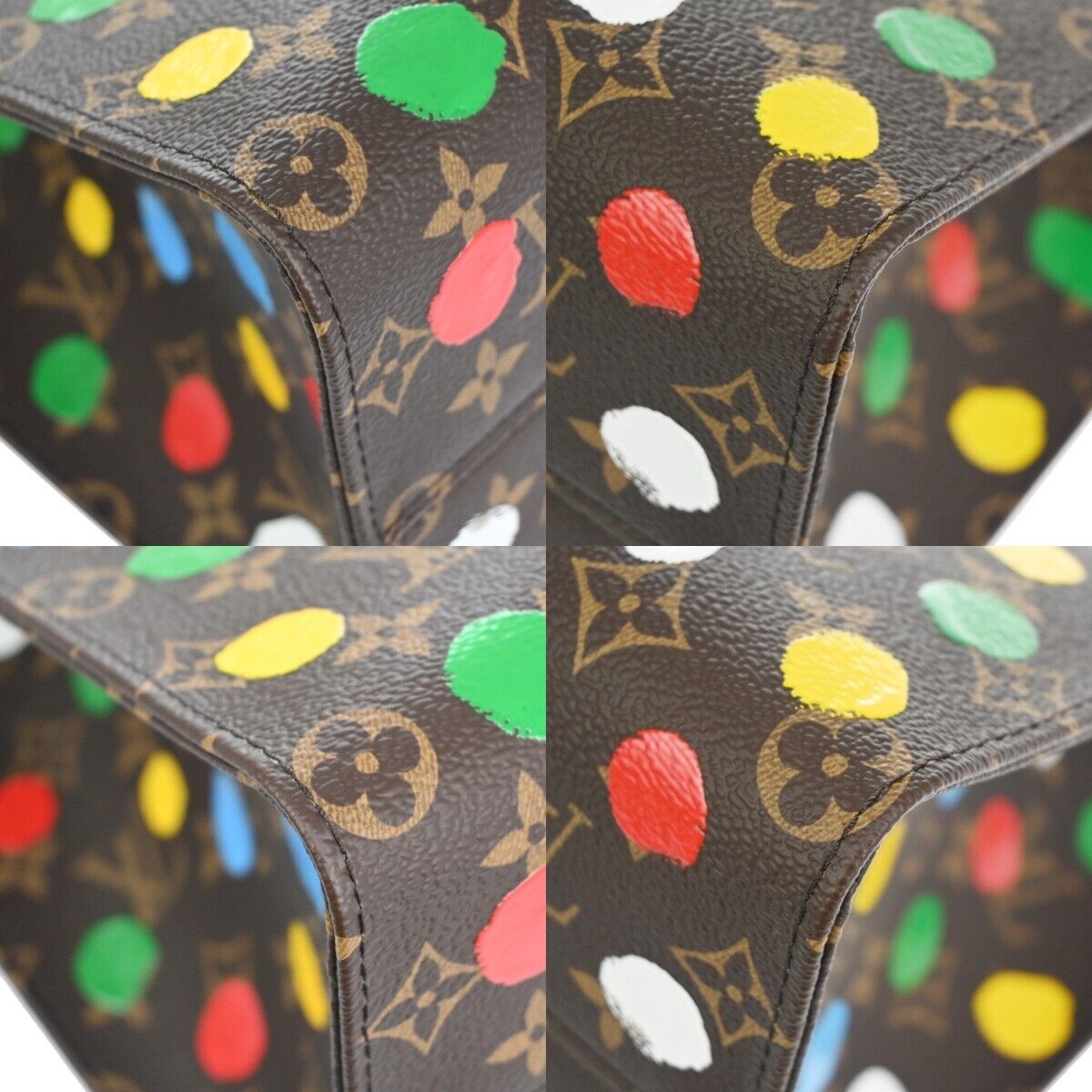 LOUIS VUITTON LV × YK OnTheGo MM Hand Bag Monogram 3D Dots Brown M46379...