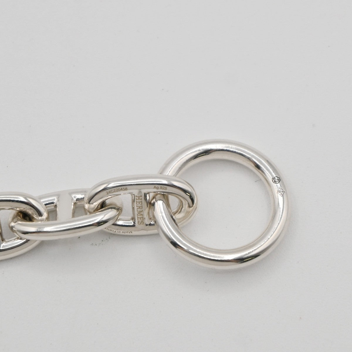 HERMES Logo Chaine D'ancre MM Chain Bracelet  14 Link Ag925 Silver 385LC629