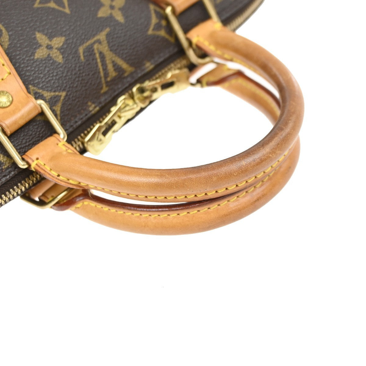 LOUIS VUITTON LV Logo Alma Hand Bag Monogram Leather Brown France M51130 70YJ230