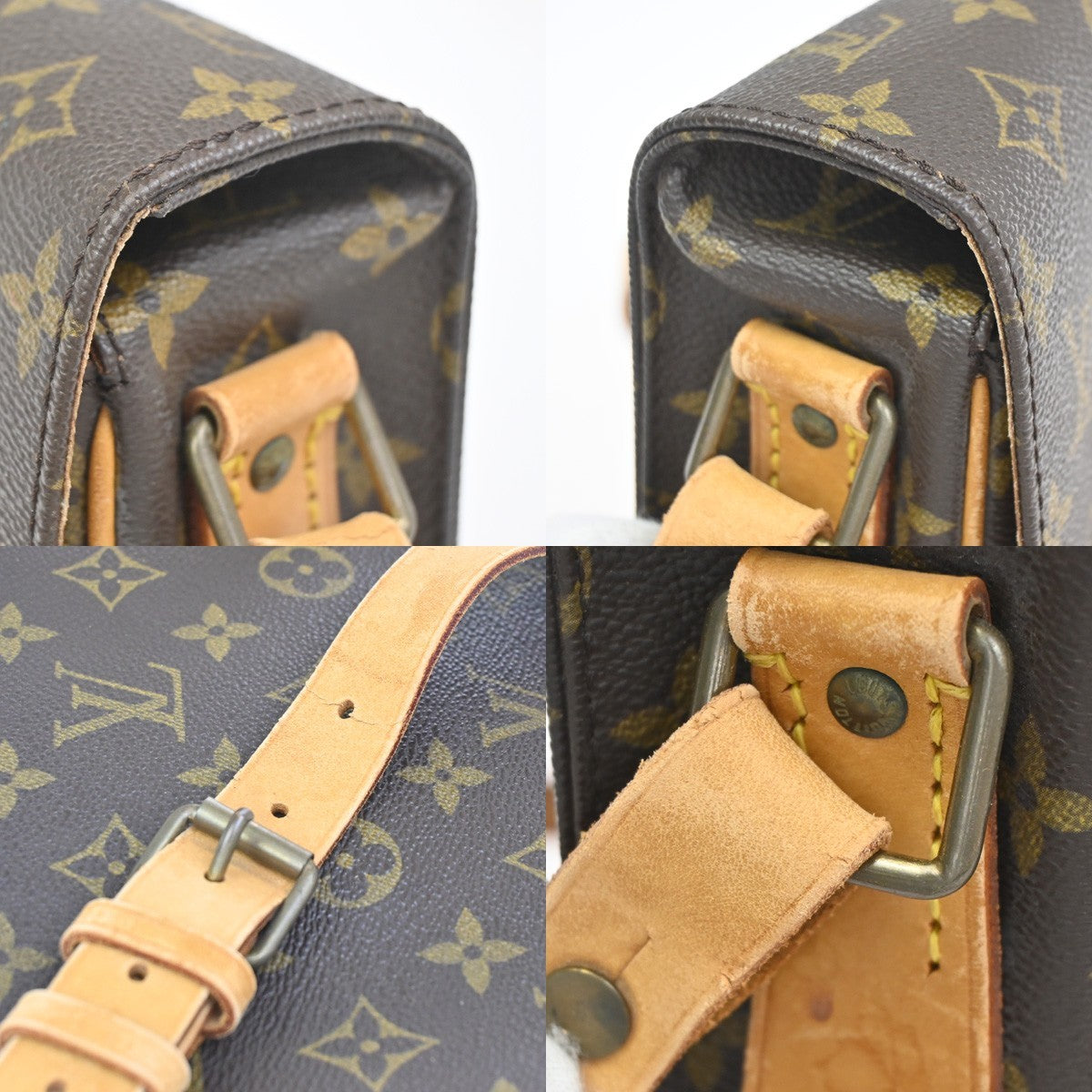 LOUIS VUITTON Cartouchiere MM Shoulder Bag Monogram Leather Brown M51253 83KC884