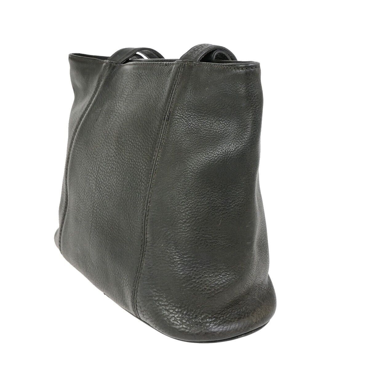 COACH Logo Shoulder Tote Bag Vintage Leather Brown GHW 03FB340