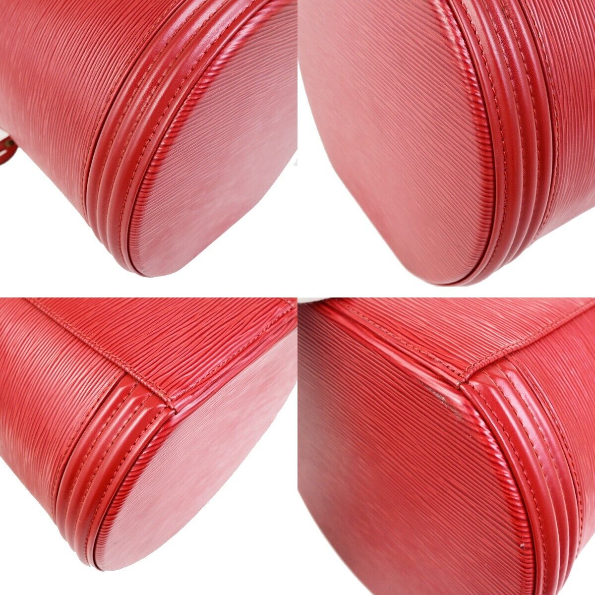 LOUIS VUITTON LV Logo Cannes Hand Vanity Bag Epi Leather Red M48037 35EC873