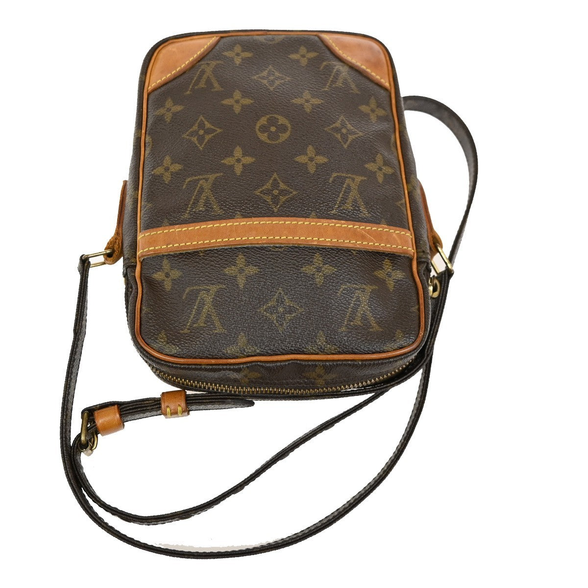 LOUIS VUITTON Danube Shoulder Bag Monogram Leather Brown France M45266 65TA078