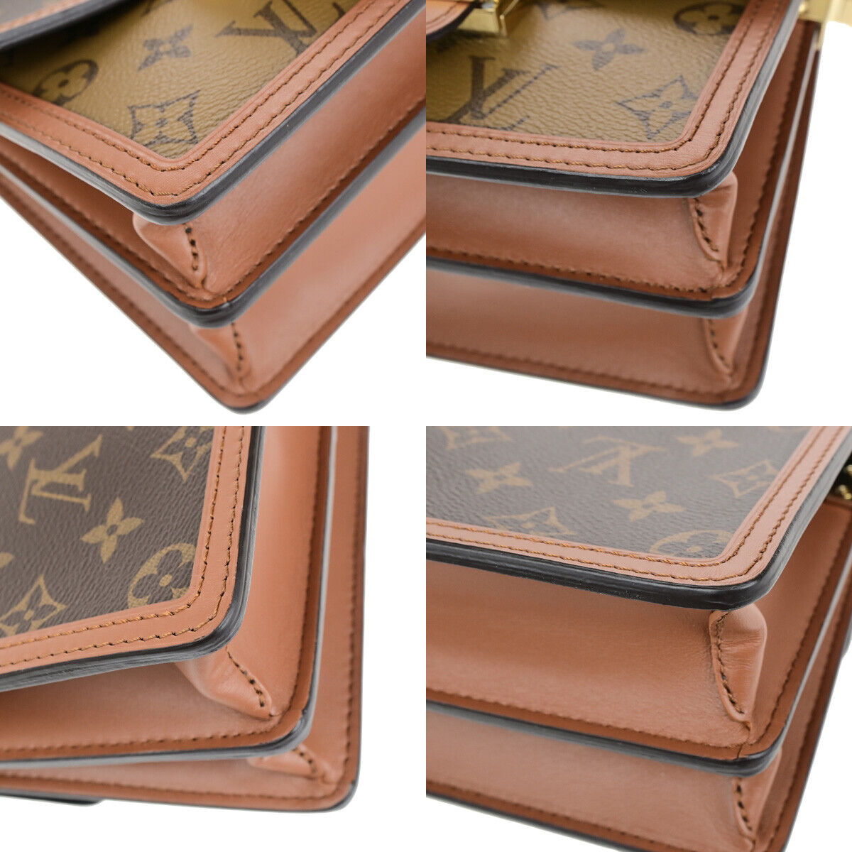 LOUIS VUITTON Mini Dauphine Shoulder Bag Monogram Reverse Brown M44580 342RK732