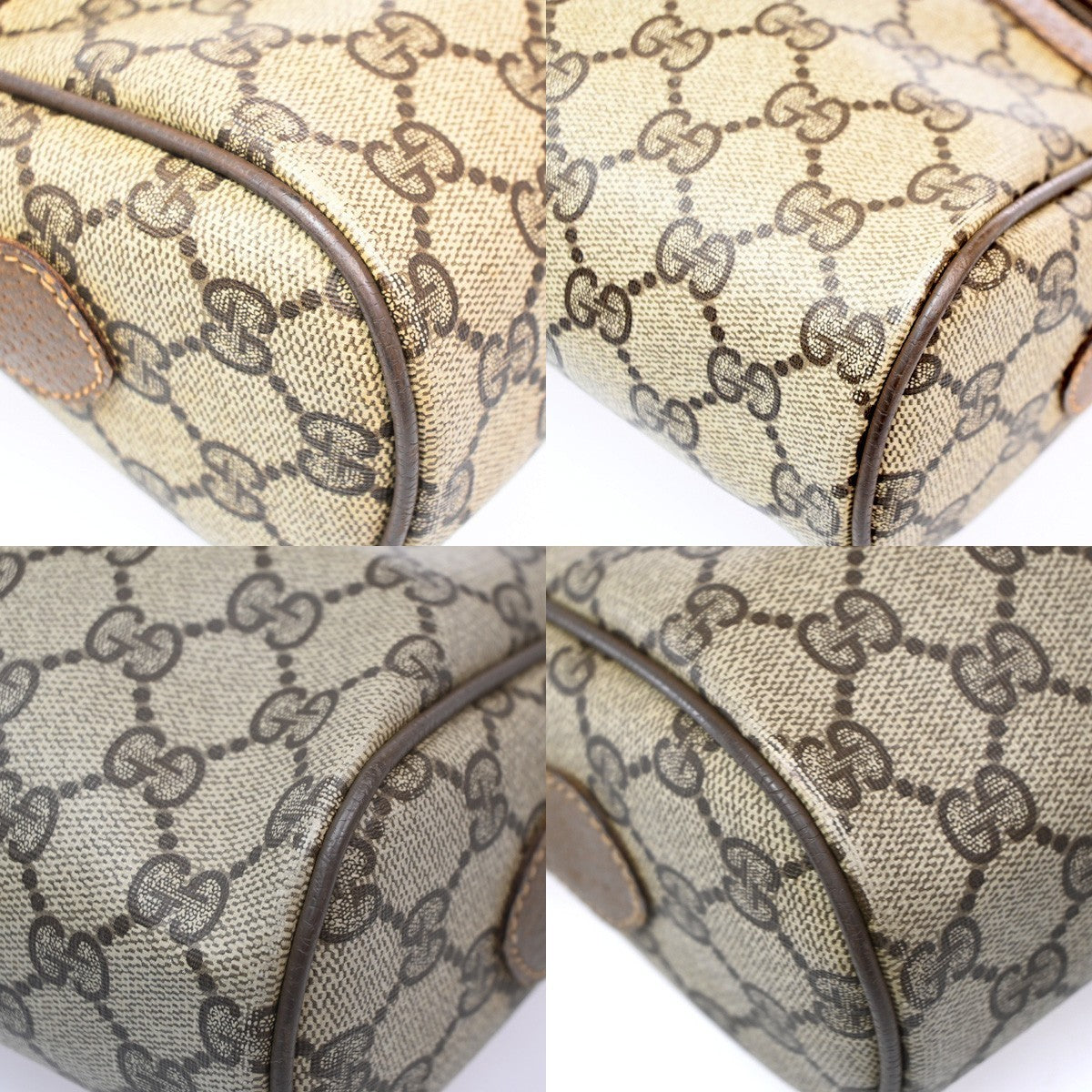 GUCCI GG Pattern Sherry Crossbody Shoulder Bag PVC Leather Brown 32CA618