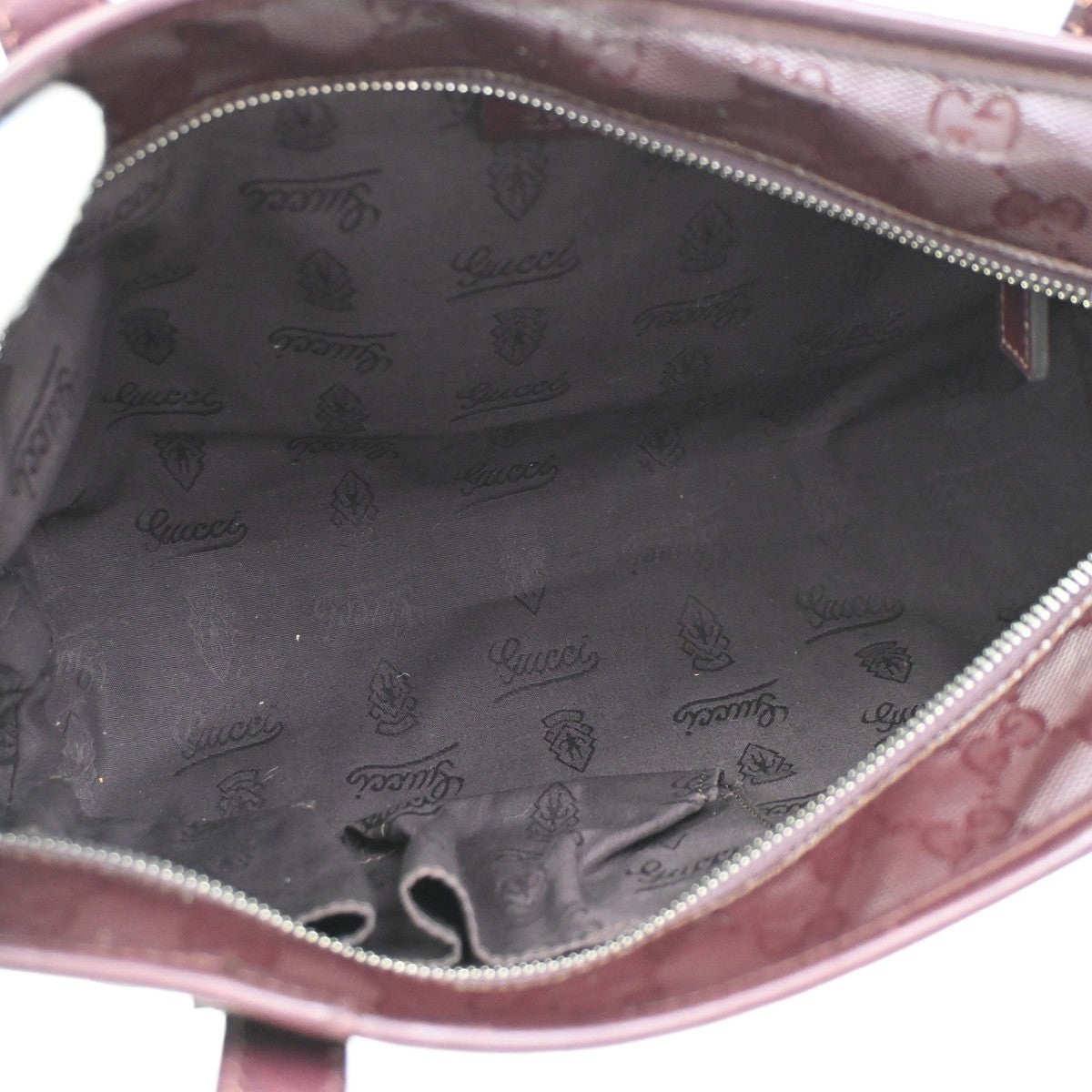 GUCCI GG Pattern Imprime Shoulder Bag PVC  Leather Red Burgundy Italy 39KC078