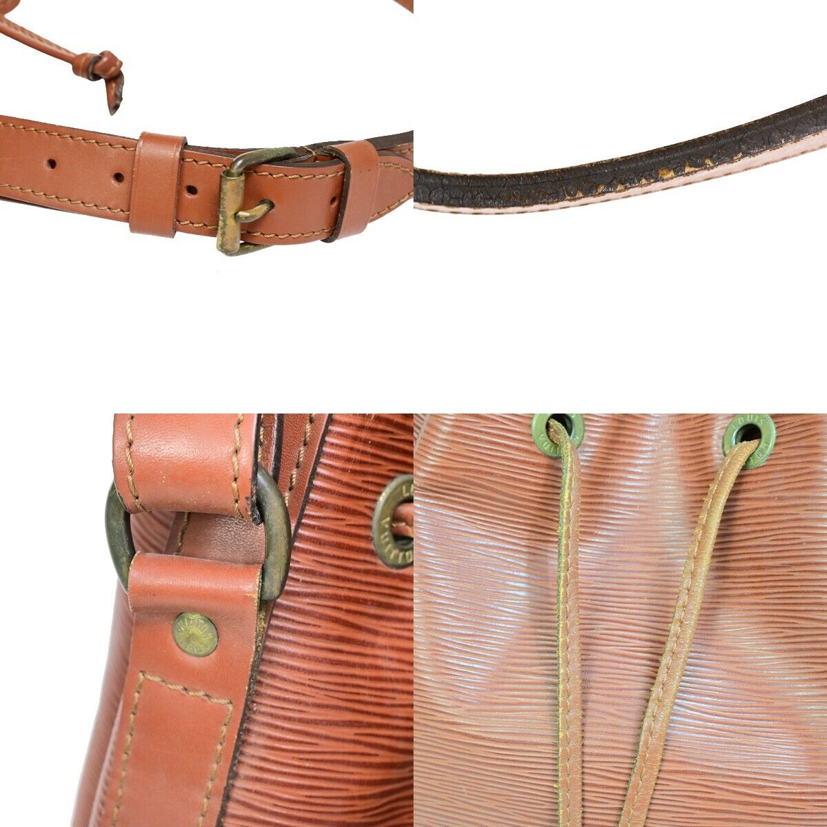 LOUIS VUITTON Petit Noe Drawstring Shoulder Bag Epi Leather Brown M44103 32EB758