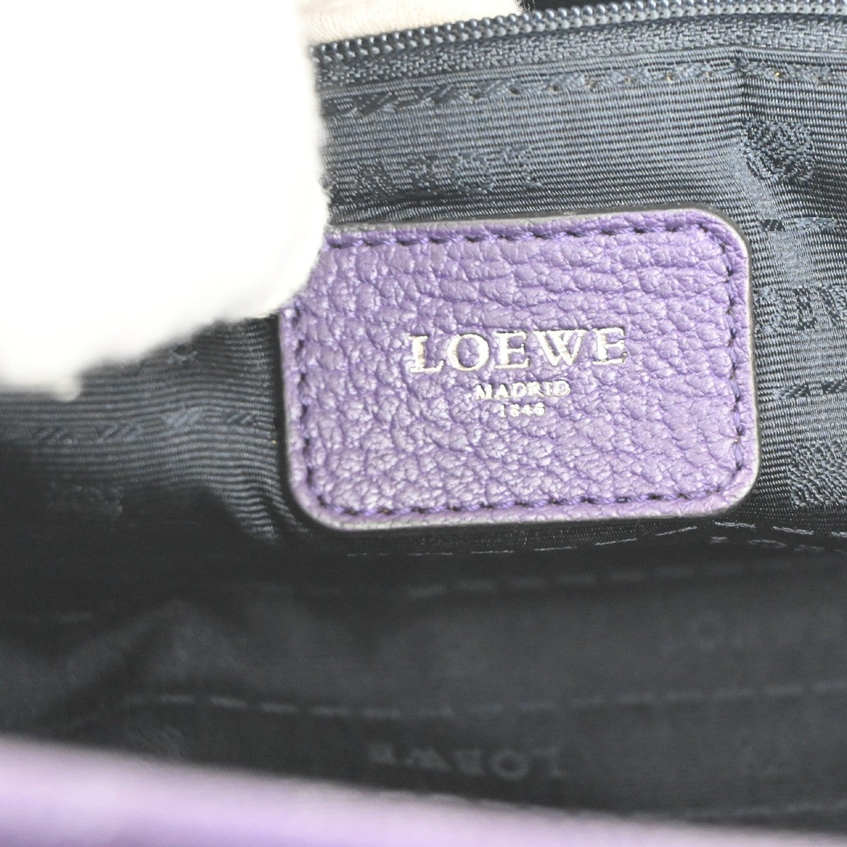 LOEWE Anagram logo Amazona 28 handbag suede Leather Purple Spain SHW 50RL795