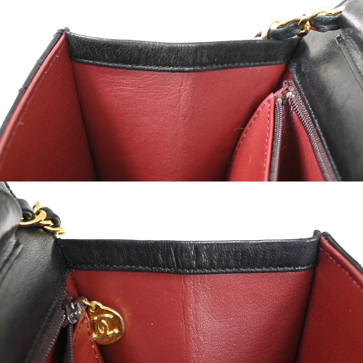 CHANEL CC Logo Matelasse Chain Shoulder Bag Leather Black GHW 653RH787