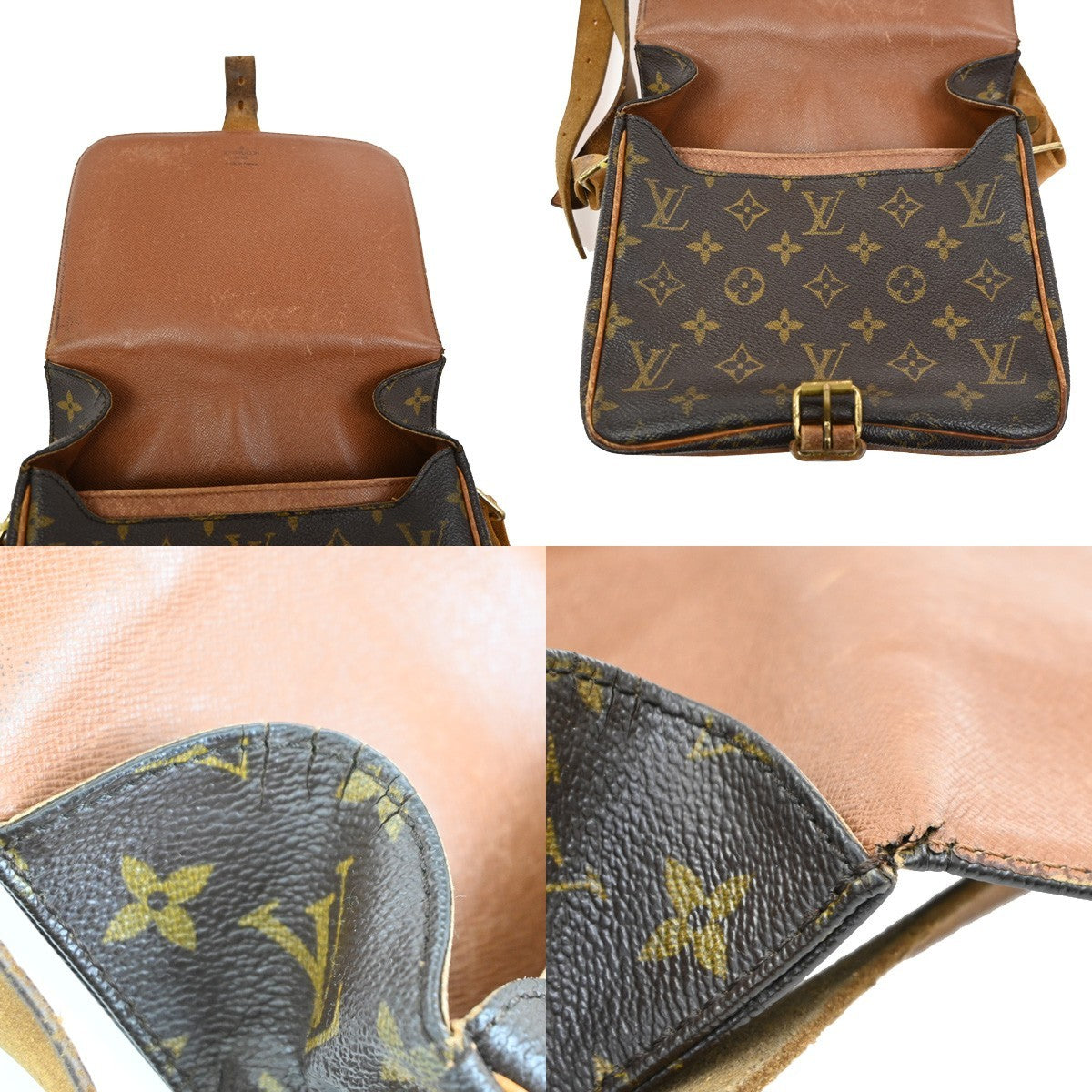 LOUIS VUITTON Cartouchiere MM Shoulder Bag Monogram Leather Brown M51253 69KB815