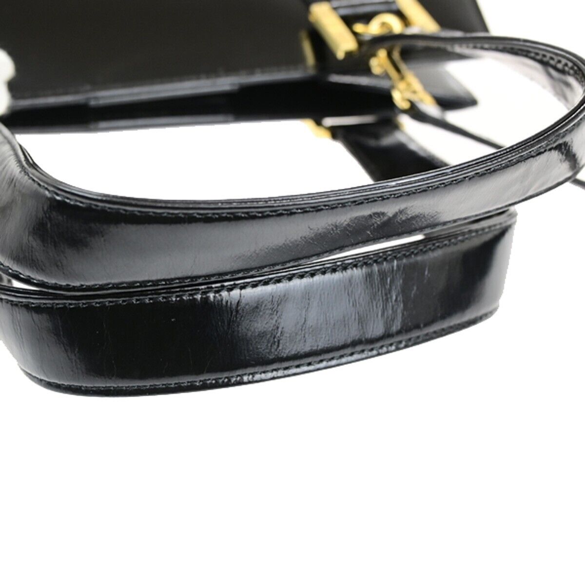 YVES SAINT LAURENT YSL Logo 2Way Shoulder Hand Bag Leather Black 36FB059