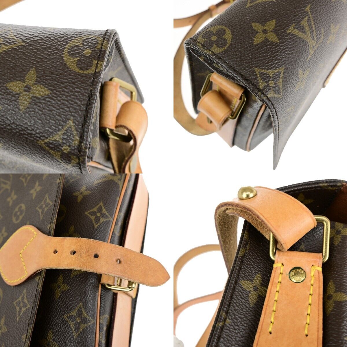 LOUIS VUITTON Cartouchiere GM Shoulder Bag Monogram Leather Brown M51252 75EB332
