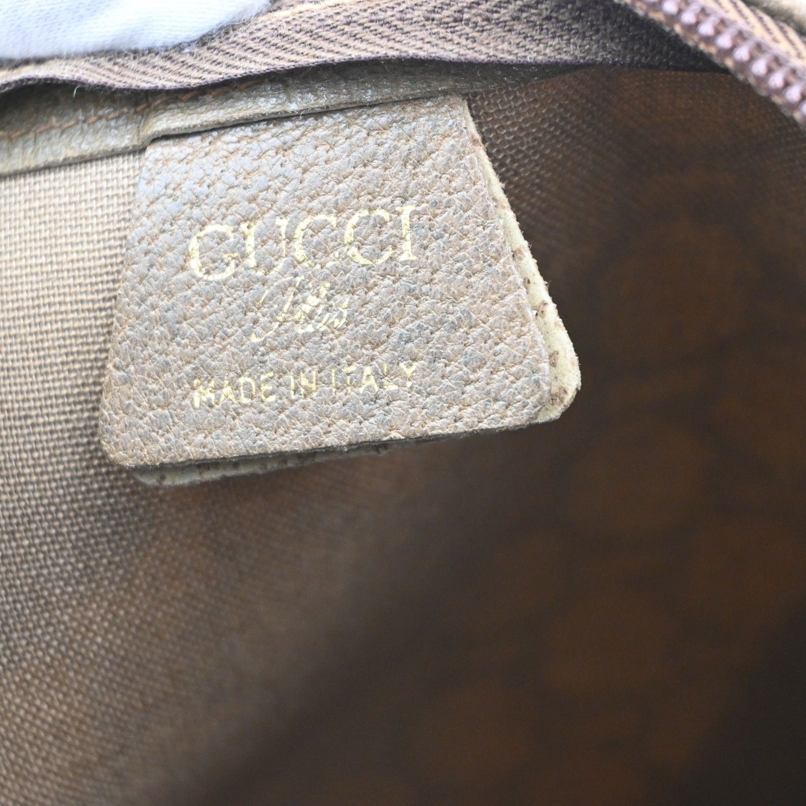 GUCCI PLUS GG Pattern Sherry Shoulder Tote Bag PVC Leather Brown Italy 61KD125