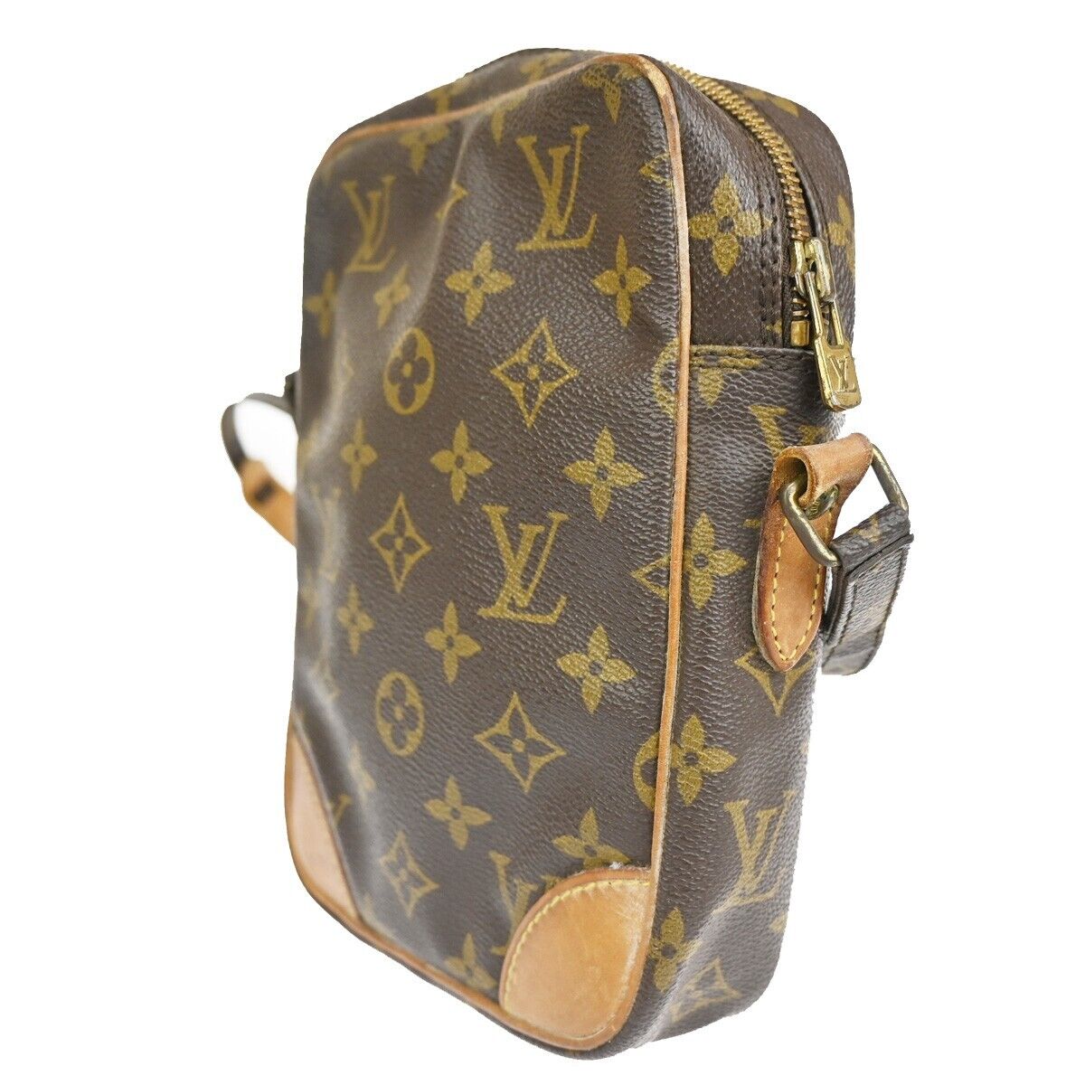 LOUIS VUITTON Danube Shoulder Bag Monogram Leather Brown France M45266 64FA199