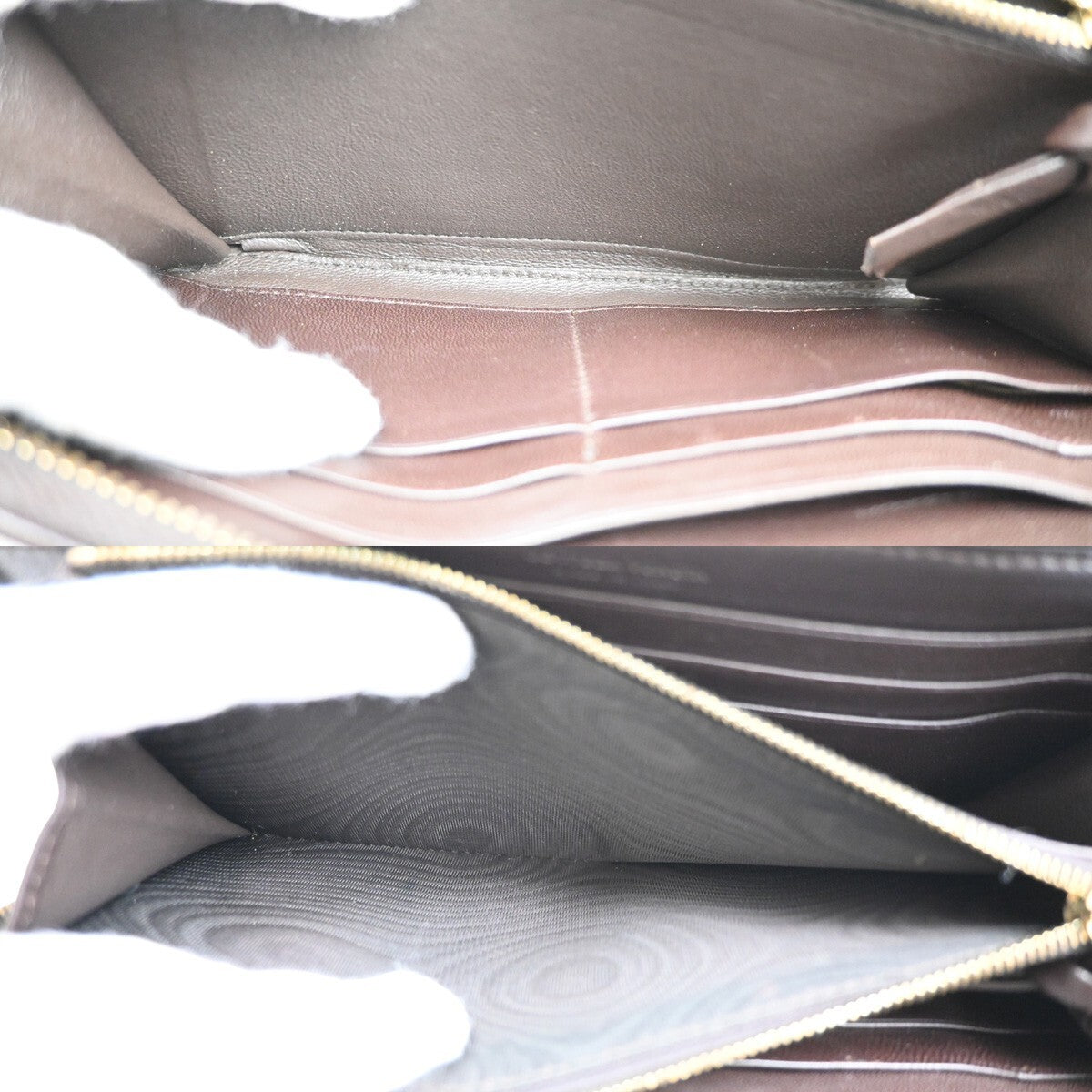 BOTTEGA VENETA Logo Intrecciato Long Zipper Around Wallet Leather Brown 65EE345