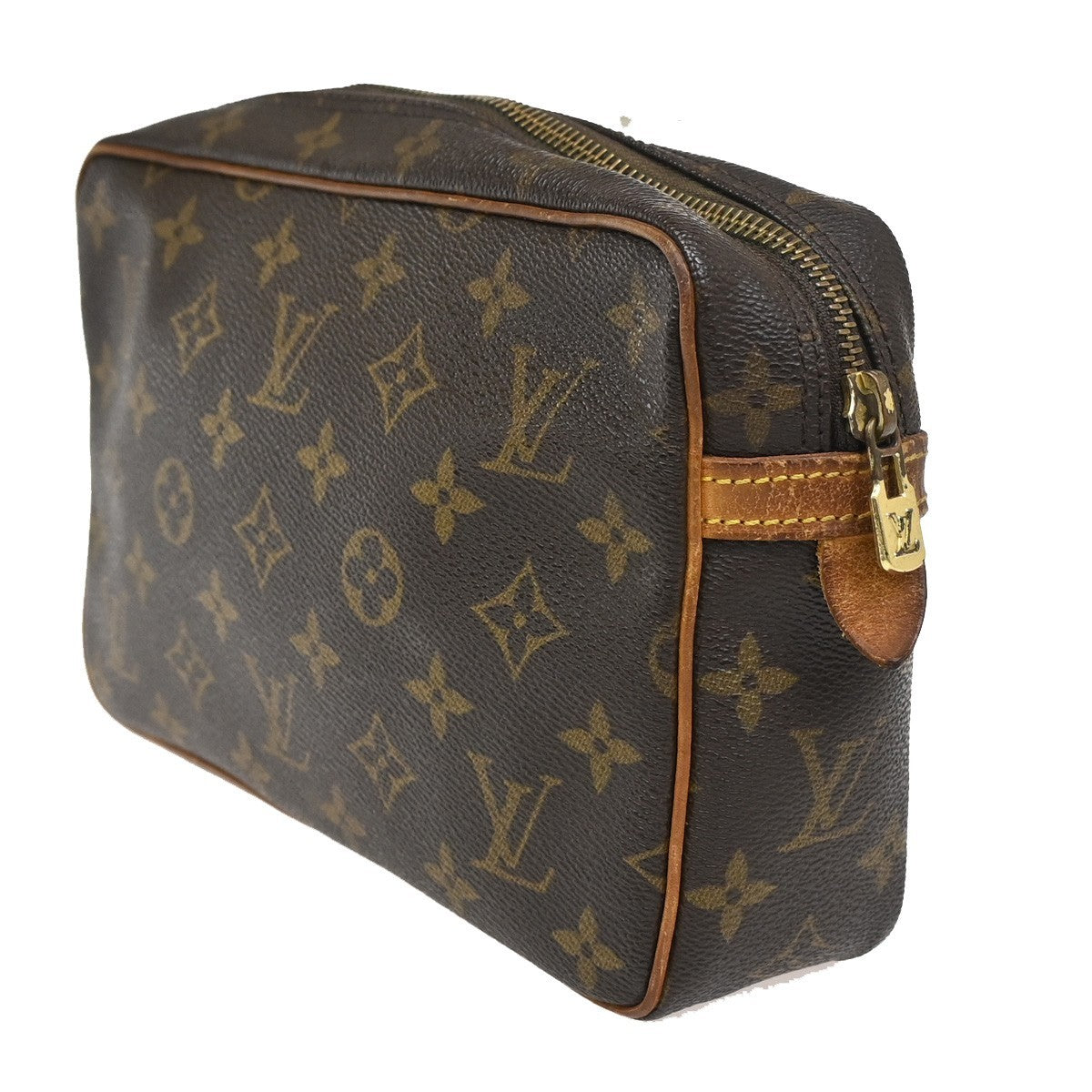 LOUIS VUITTON Compiegne 23 Clutch Hand Bag Monogram Leather Brown M51847 05ZA146
