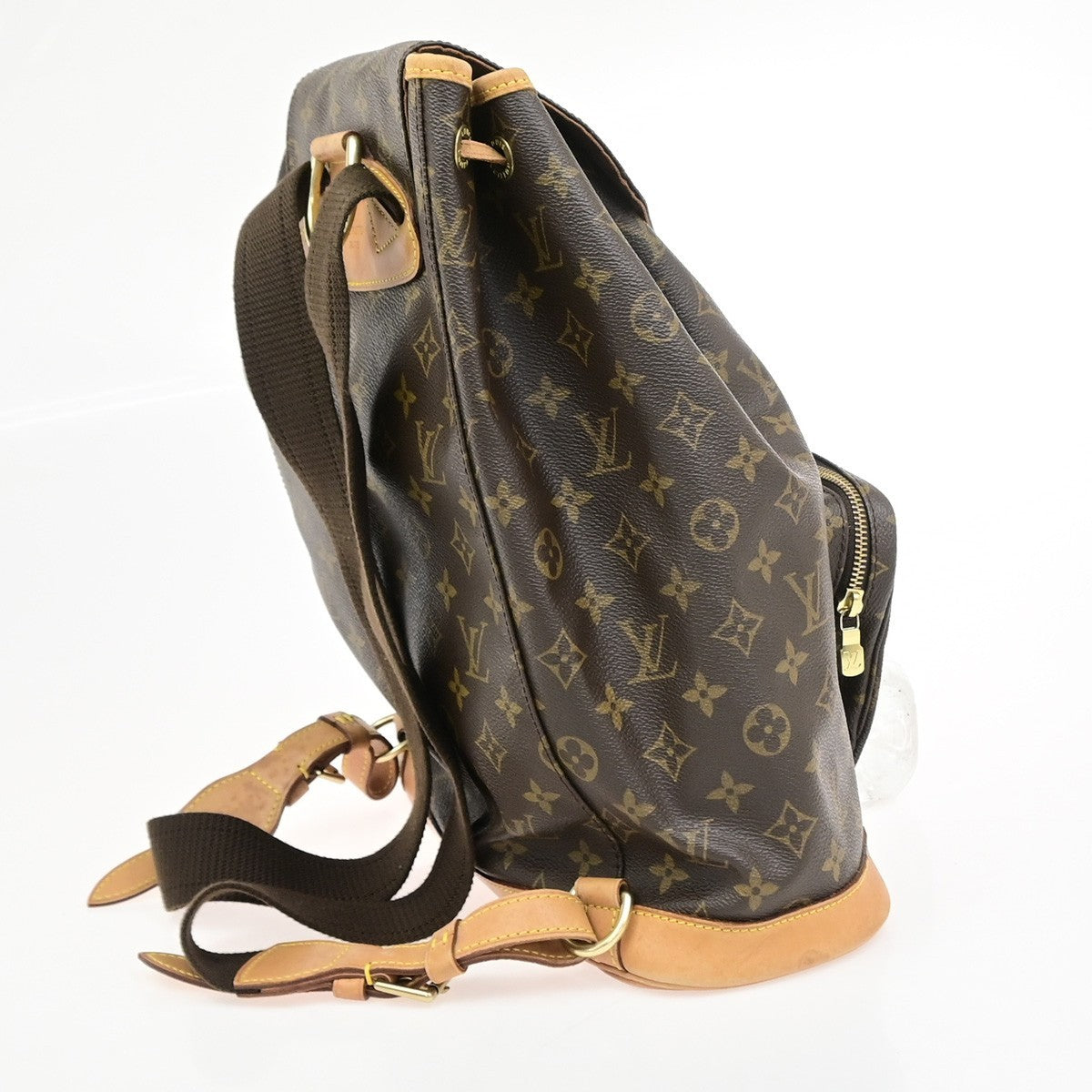 LOUIS VUITTON Montsouris GM Backpack Bag Monogram Leather Brown M51135 95PA104