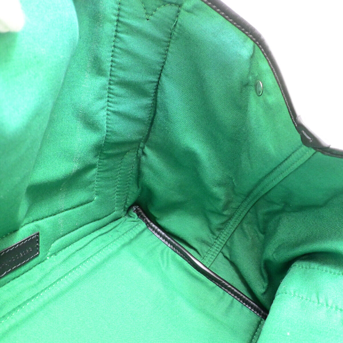 BALENCIAGA Navy Cabas S Hand Tote Bag Check Wool Leatehr Green Black 34RK296