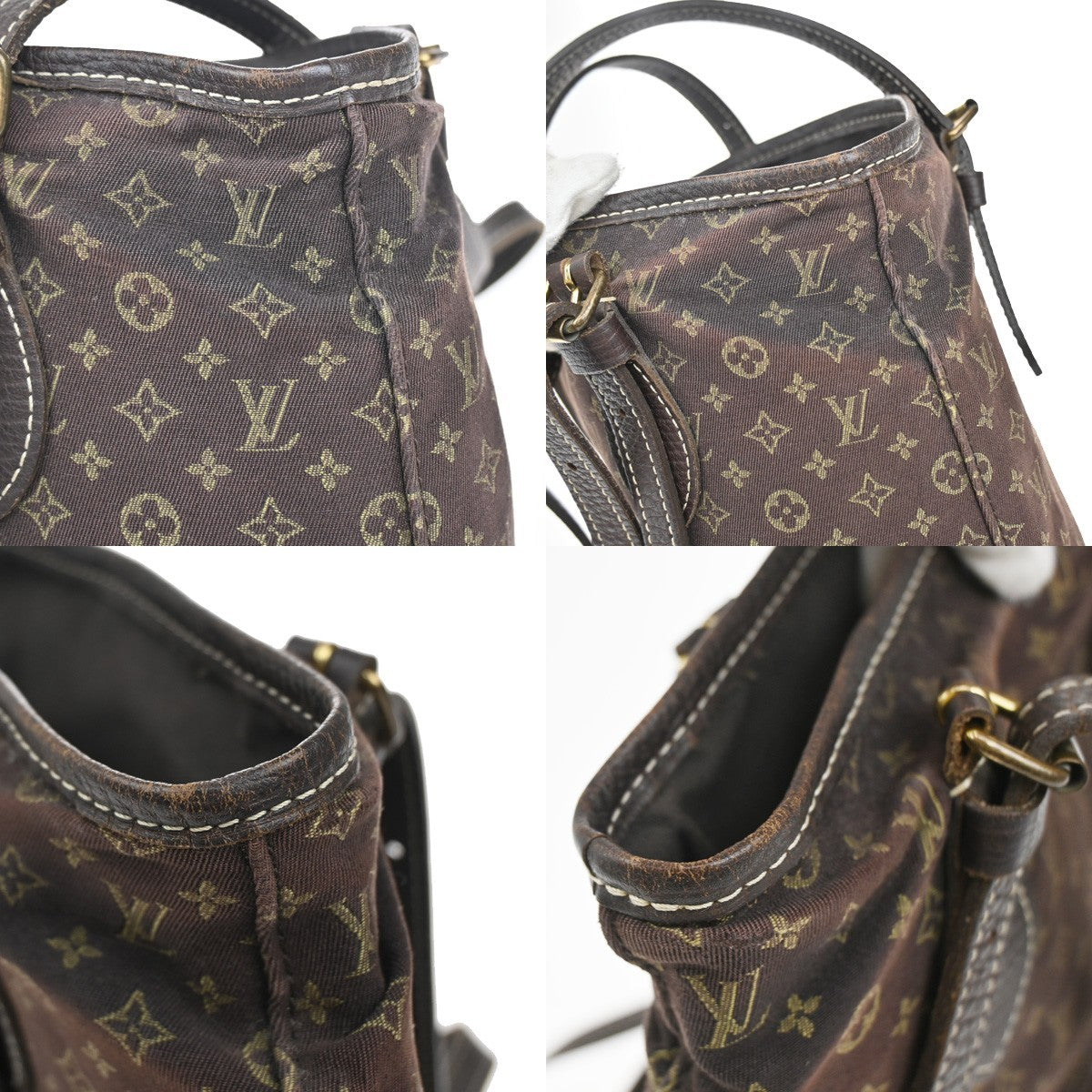 LOUIS VUITTON BUCKET PM Shoulder Tote Bag Monogram Mini Lin Brown M95226 67KP103