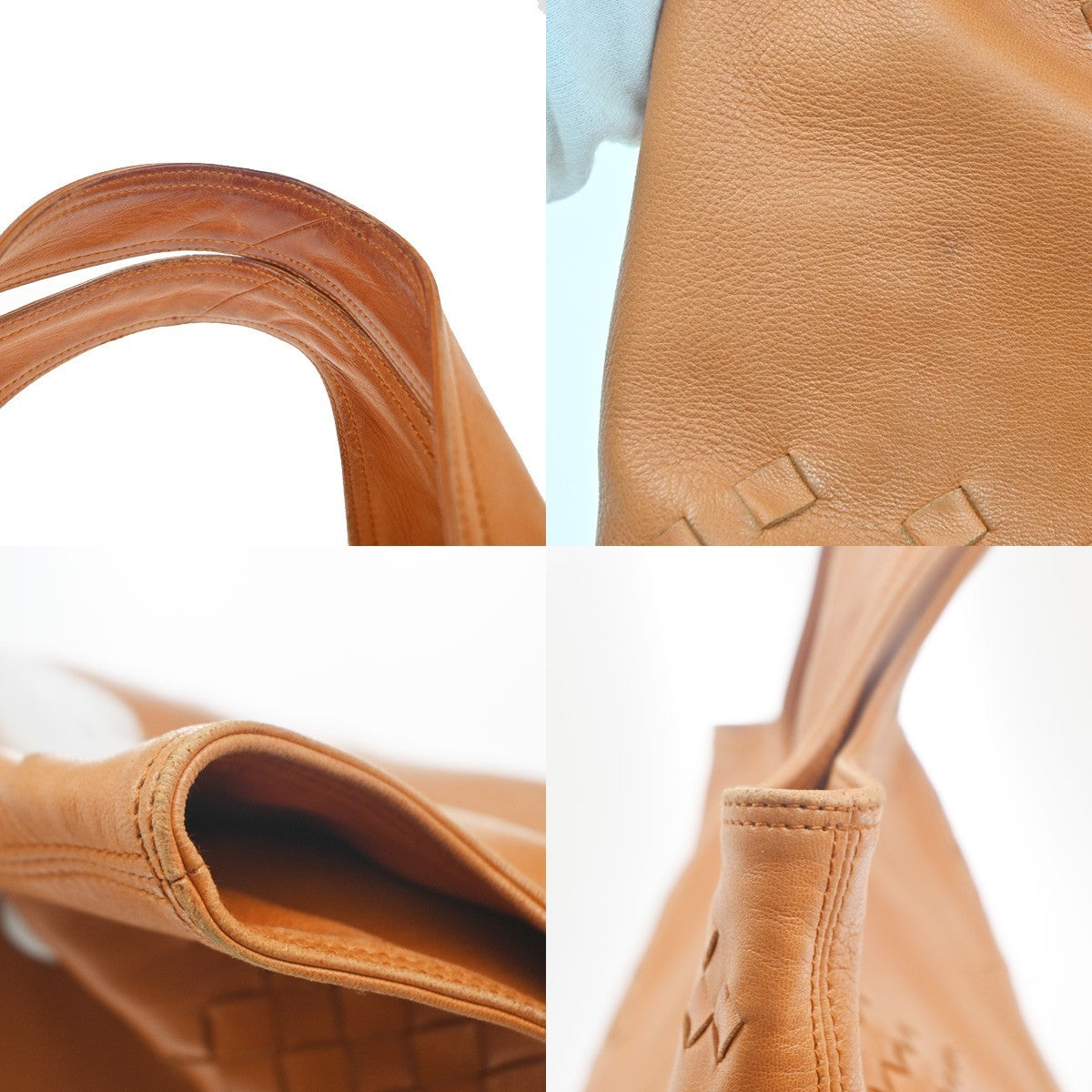 BOTTEGA VENETA Logo Intrecciato Shoulder Hand Bag Leather Orange Italy 89KC708