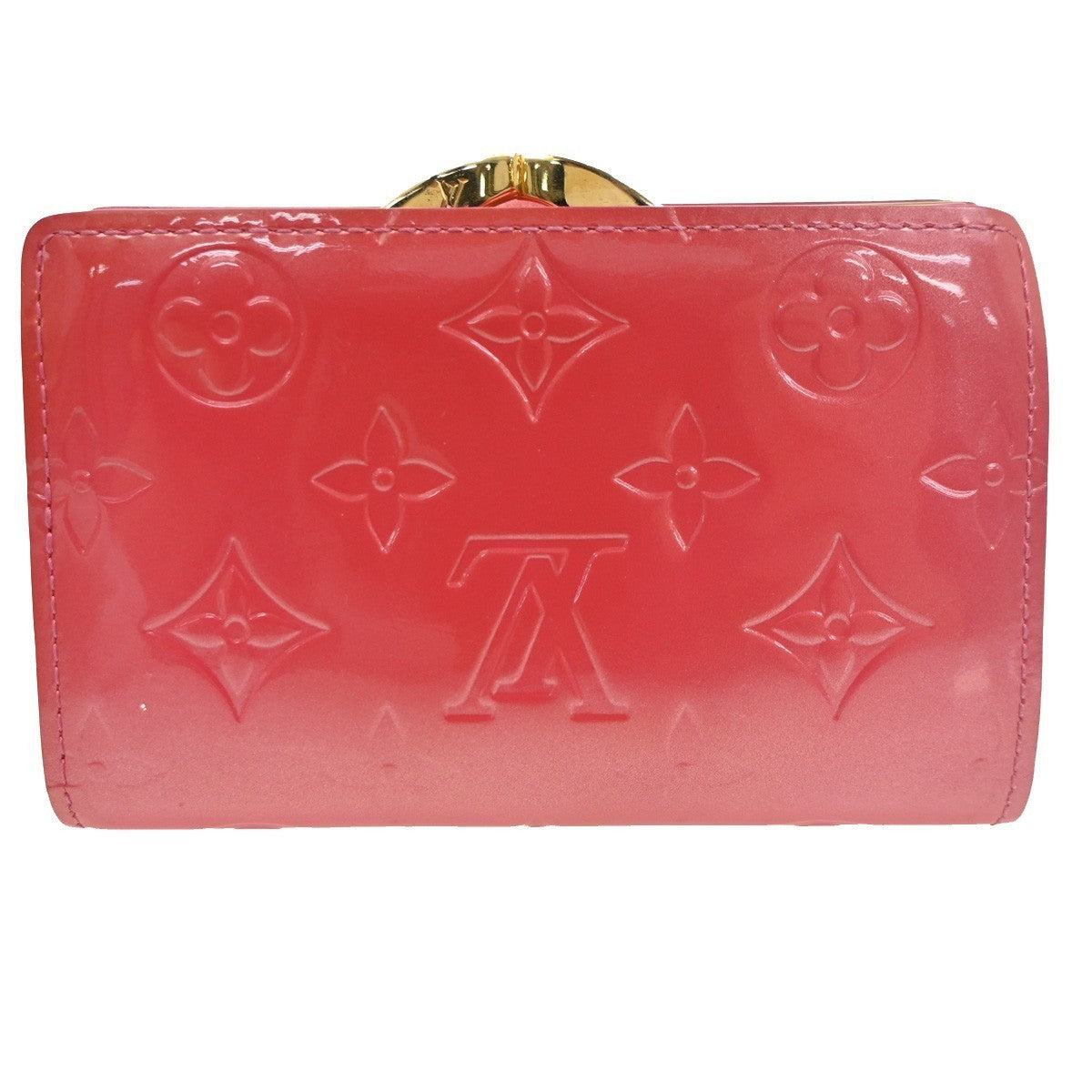 LOUIS VUITTON Porte-Monnaie Viennois Wallet Monogram Vernis Pink M9141F 63TA447