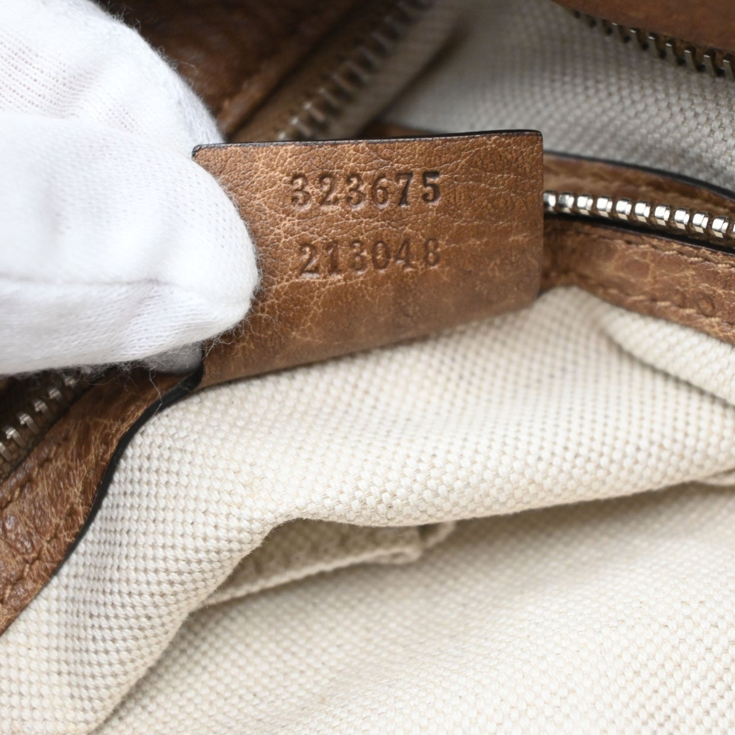 GUCCI Miss GG 2Way Hand Shoulder Bag Pebbled Leather Brown SHW Italy 86KD069