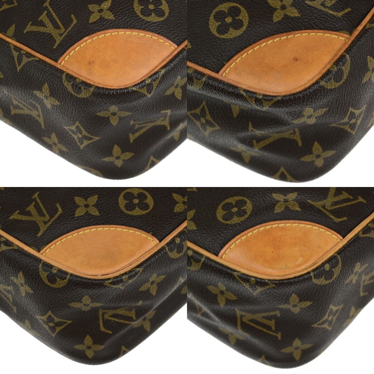 LOUIS VUITTON Logo Danube MM Shoulder Bag Monogram Leather Brown M45264 34ED018