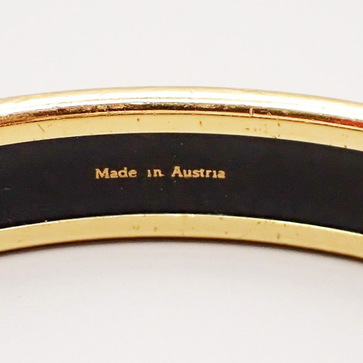 HERMES Email PM Bangle Bracelet  Enamel GHW Gold Made in Austria 30RL379