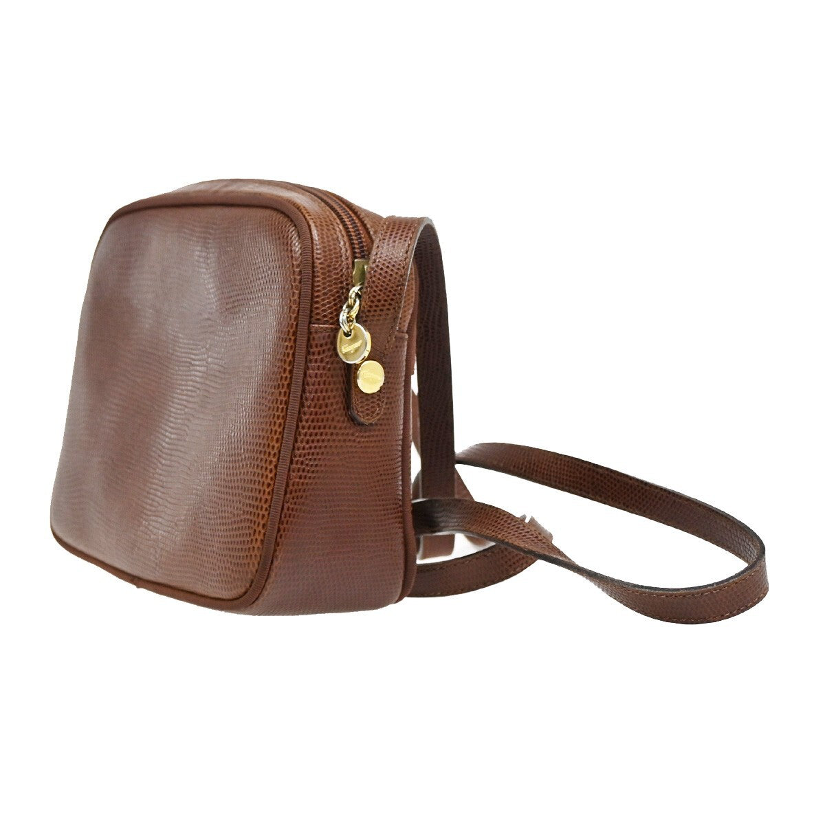 SALVATORE FERRAGAMO Vara Mini Shoulder Bag Embossing Leather Brown GHW 62FB624
