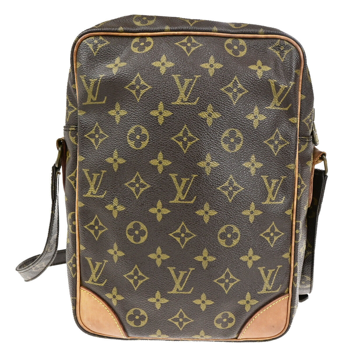 LOUIS VUITTON Logo Danube MM Shoulder Bag Monogram Leather Brown M45264 38SJ492