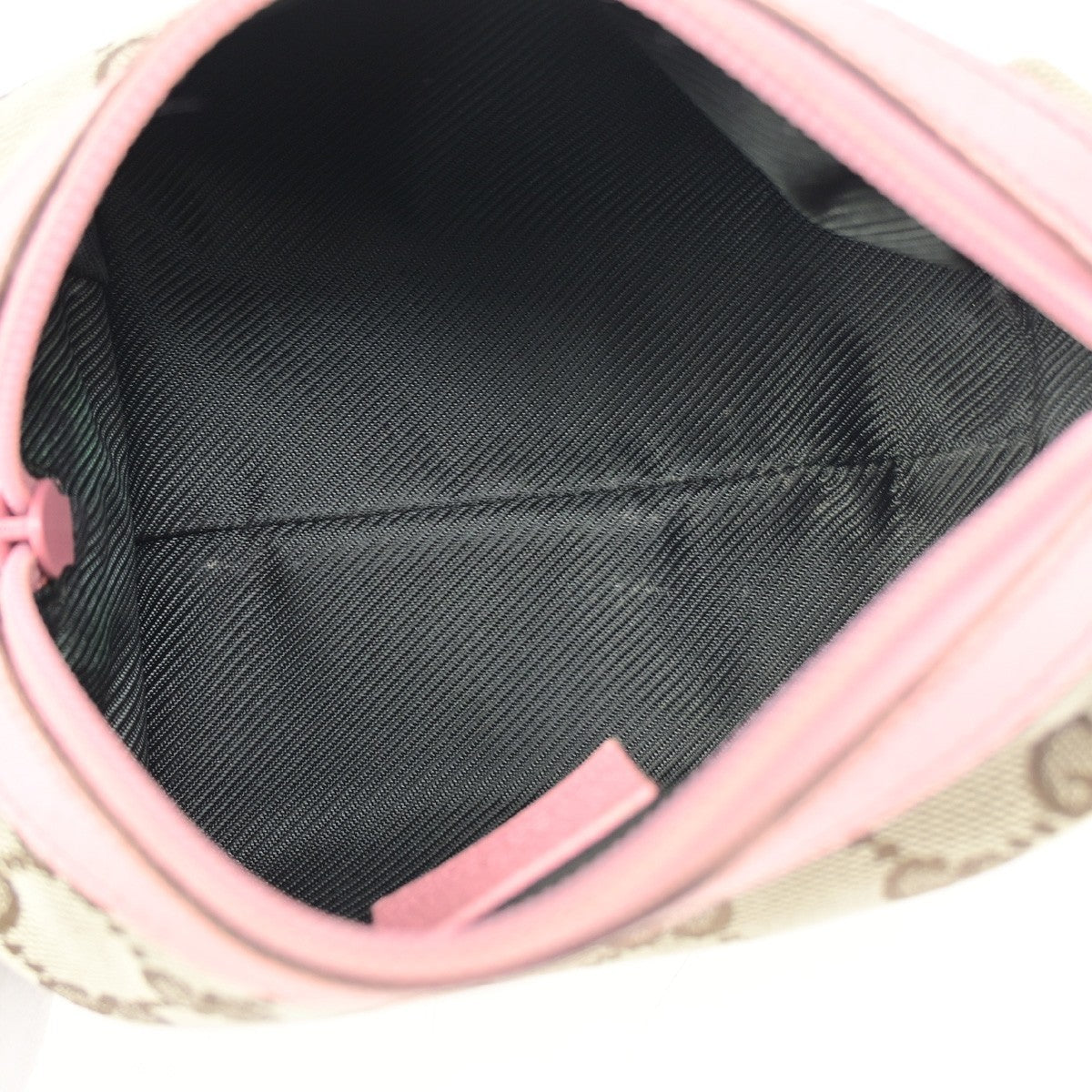 GUCCI Logo GG Pattern Cosmetic Pouch Canvas Leather Brown Pink GHW Italy 67YJ275